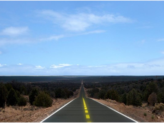 solar strasse «Πράσινο» ηλιακό οδόστρωμα που λιώνει το χιόνι